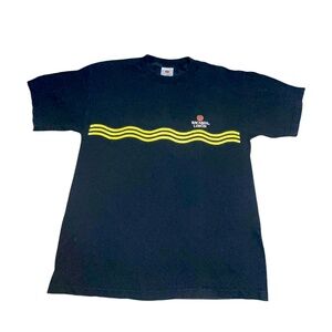 Vintage Bacardi Limon Graphic Promo Tee Black Large USA 90s Bar Alcohol Promo